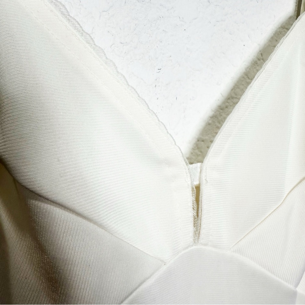 Vintage Babydoll Slip Dress Lace Slit White - Picture 3 of 9